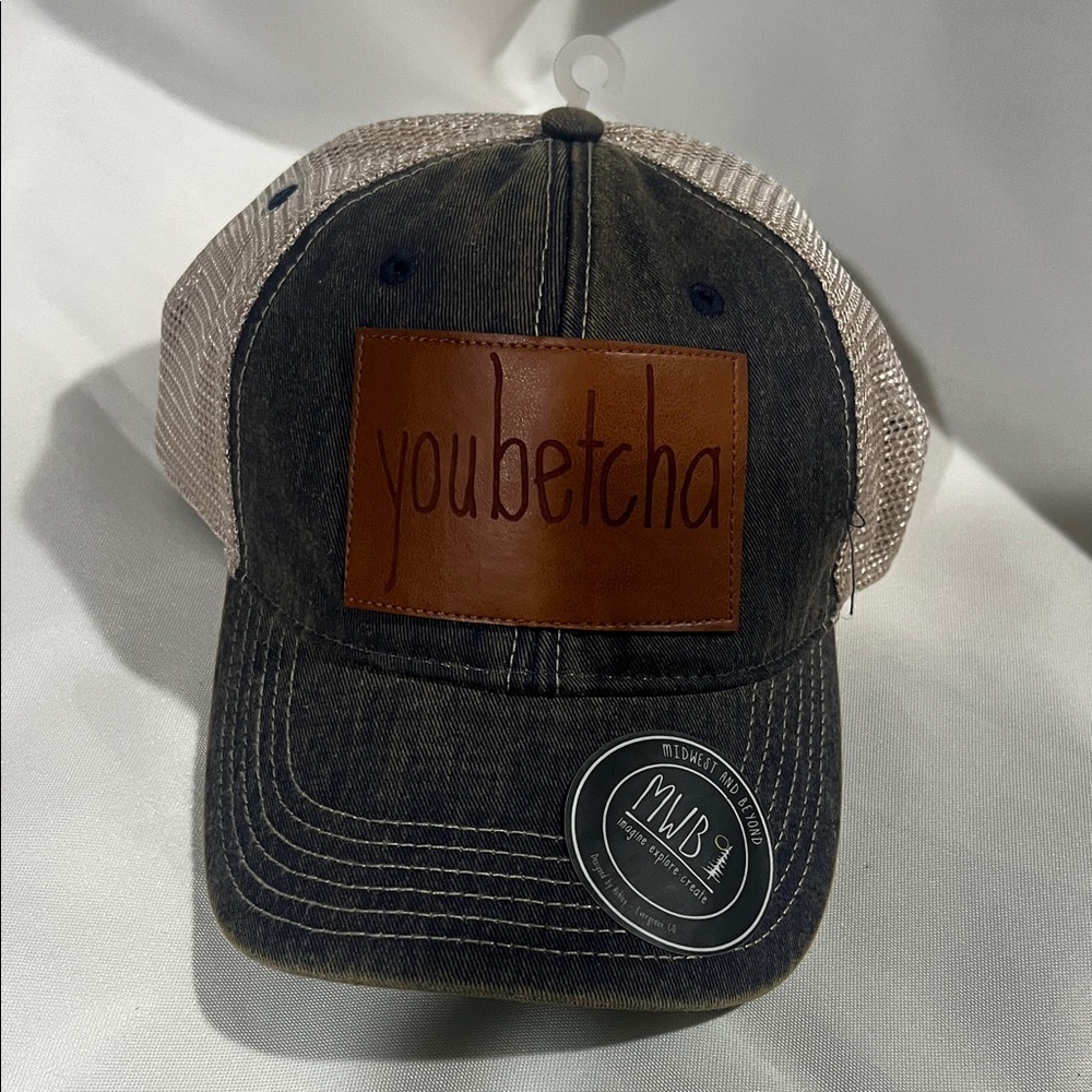 You Betcha Black and Brown Trucker Hat